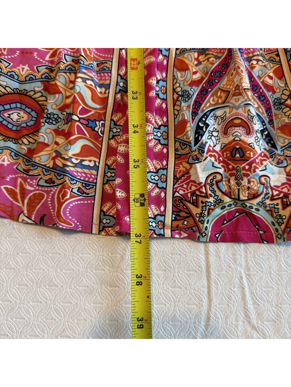 Kirundo Pink Patterned Viscose Dress with Ruffle Detail S - Picture 8 of 8